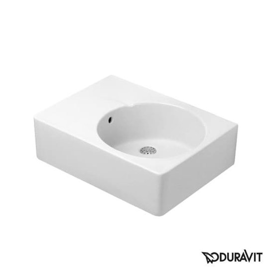 Керамическая раковина 61,5 см Duravit Scola (0685600000) На консоль, Подвесные Асимметричные, Прямоугольные