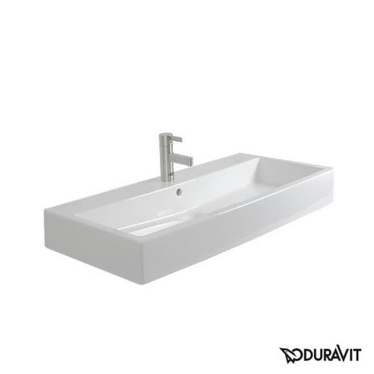 Керамическая раковина 100 см Duravit Vero, белая (0454100000) На консоль, На столешницу, На тумбу Прямоугольные