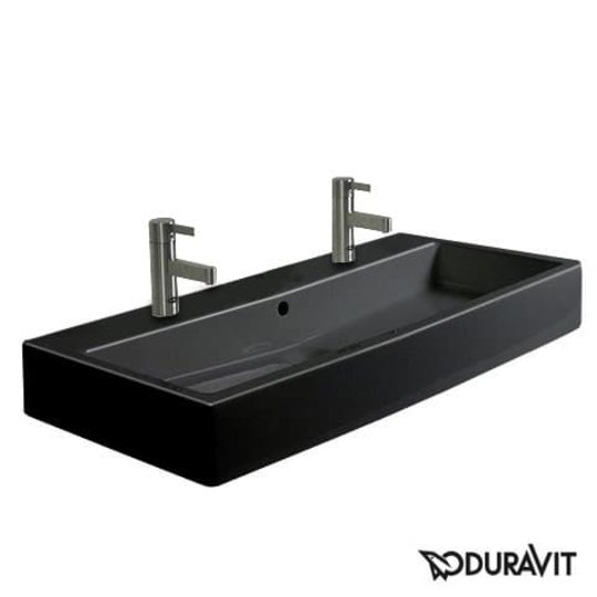 Керамическая раковина 120 см Duravit Vero, черная (0454120826) На столешницу, На тумбу Прямоугольные