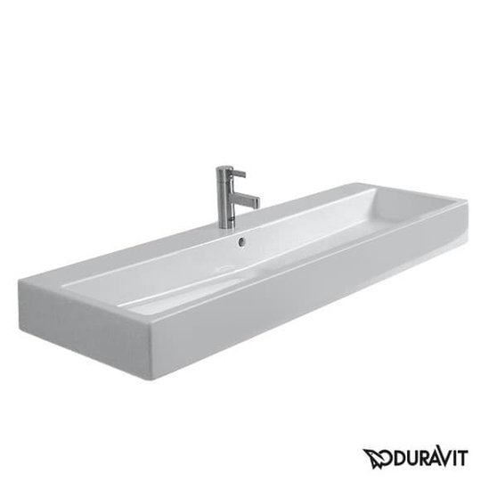 Керамическая раковина 120 см Duravit Vero, белая (0454120000) На консоль, На столешницу, На тумбу Прямоугольные