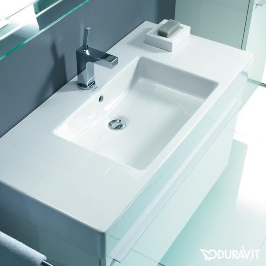 Керамическая раковина 105 см Duravit Vero, белая (0329100000) На консоль, На столешницу, На тумбу Прямоугольные