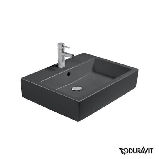 Керамическая раковина 60 см Duravit Vero, черная (0454600827) На столешницу, На тумбу Прямоугольные