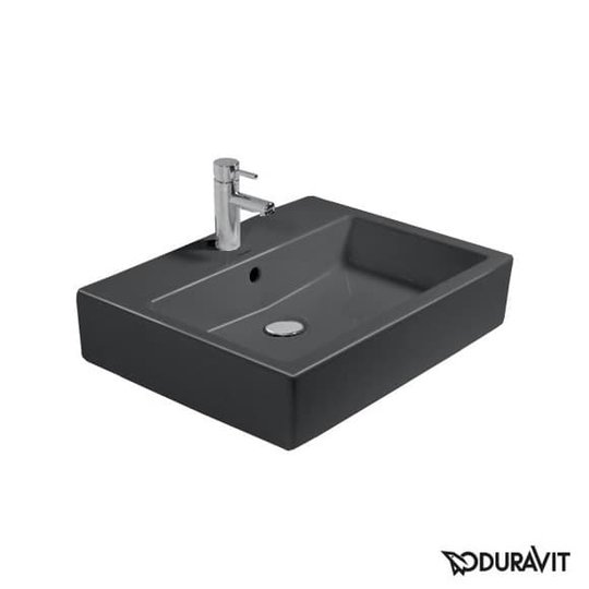 Керамическая раковина 59,5 см Duravit Vero, черная (0452600800) На столешницу, На тумбу Прямоугольные