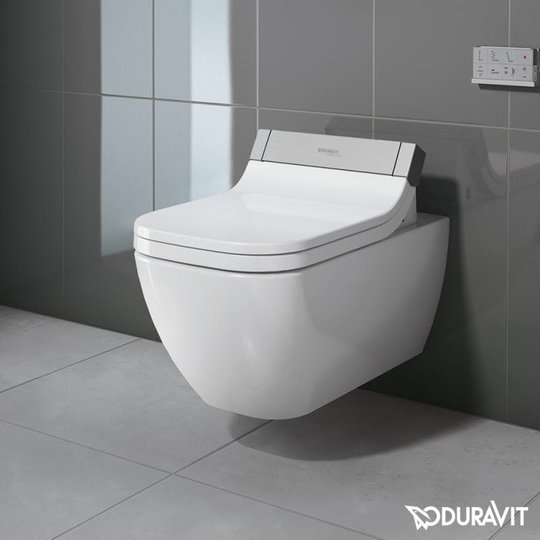 Подвесной безободковый унитаз Duravit Rimless Happy D.2 SensoWash (2550590000) Подвесные 
