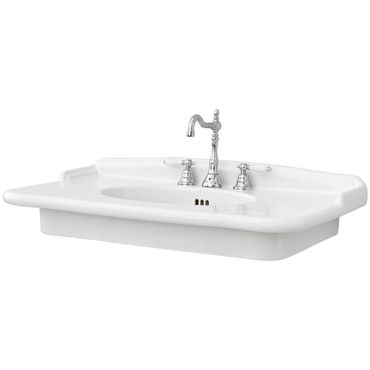 Керамическая раковина 92 см Artceram Hermitage, white glossy (HEL005 01; 00) На консоль, На ноги Прямоугольные