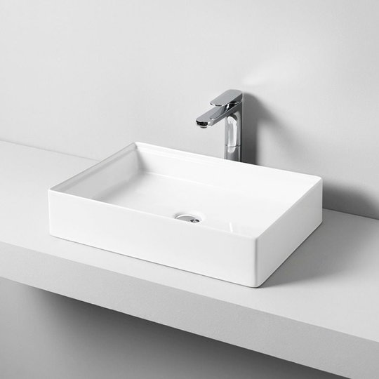 Керамическая раковина 55 см Artceram Scalino, white glossy (SCL002 01; 00) На столешницу, На тумбу Прямоугольные