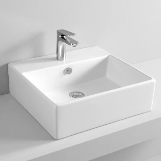 Керамічна раковина 50 см Artceram Quadro, white glossy (QUL002 01; 00) На стільницю, На тумбу, Підвісні 