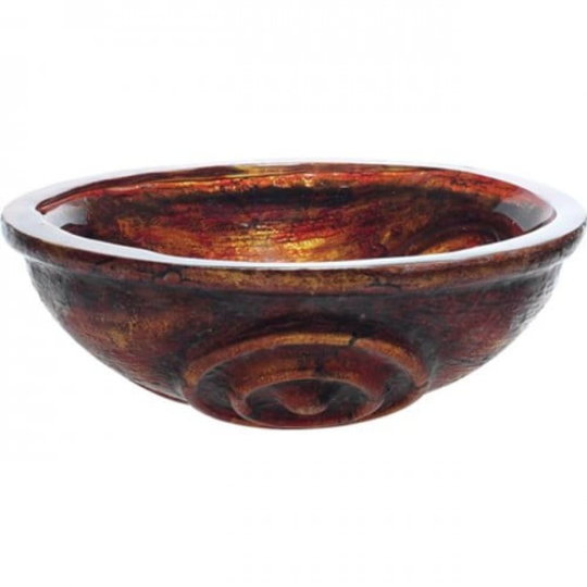 Стеклянная раковина Kraus Tiger Eye (GV-630-19mm) На столешницу Круглые, Раковины-чаши