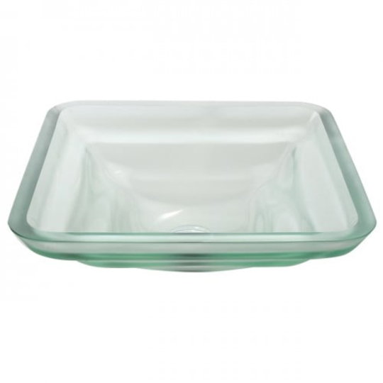 Стеклянная раковина Kraus Frosted (GVS-930FR-19mm) На столешницу Квадратные, Раковины-чаши