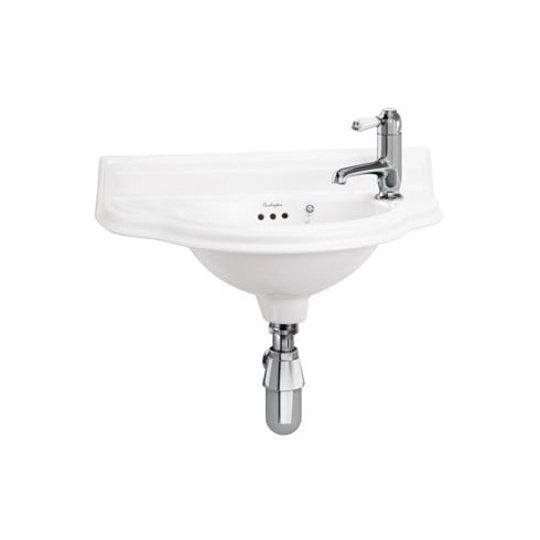 Керамическая раковина 50 см Burlington Cloakroom Basin (P13) Подвесные Полукруглые