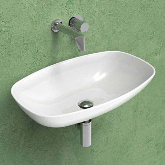 Керамическая раковина 60 см Flaminia Nuda, white (ND60L) На консоль, На столешницу, На тумбу Овальные