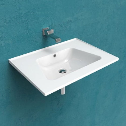 Керамическая раковина 72 см Flaminia Bloom, white (BM70L) На консоль, На столешницу, На тумбу Прямоугольные