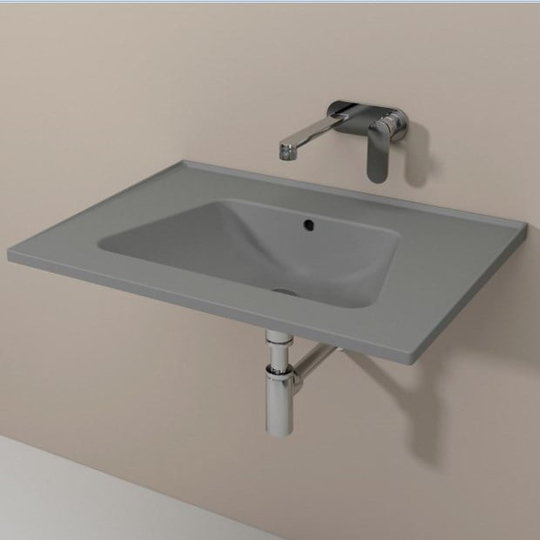 Керамическая раковина 72 см Flaminia Bloom, lava grey (BM70L) На консоль, На столешницу, На тумбу Прямоугольные