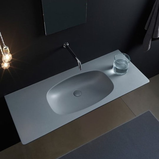 Керамическая раковина 120 см Flaminia Nuda, nuvola (ND120L) На консоль, На столешницу, На тумбу Прямоугольные