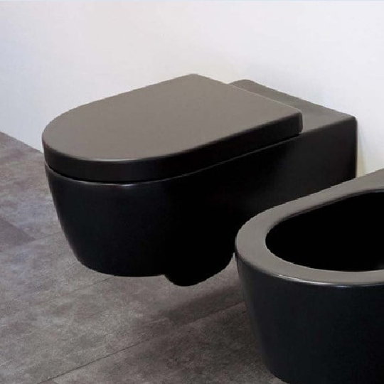 Подвесной безободковый унитаз Flaminia Link goclean, black (5051/WCG) Подвесные 