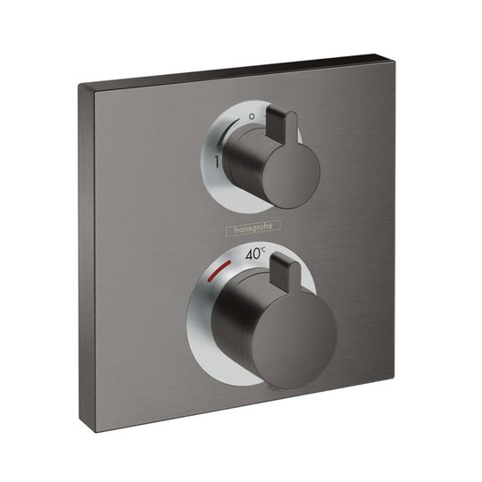Термостатический смеситель Hansgrohe Ecostat Square Brushed Black (15714340) Для ванны, Для душа Черный глянцевый 