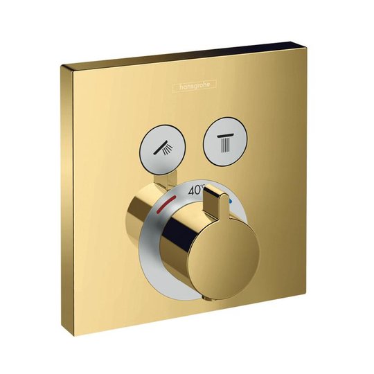 Термостатический смеситель Hansgrohe ShowerSelect Polished Gold Optic (15763990) Для ванны, Для душа Золото