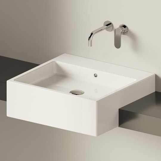 Керамическая раковина 60 см Flaminia Acquagrande 60, white (5053) На столешницу, Полувстраиваемые Прямоугольные
