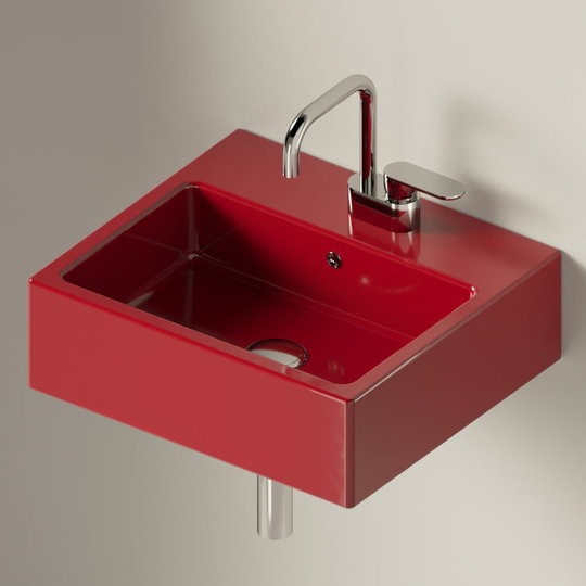 Керамическая раковина 50 см Flaminia Acquagrande Acqualight, rosso rubens (5058) Подвесные Прямоугольные
