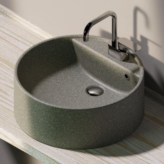 Керамическая раковина 52 см Flaminia Twin Set 52, lava grey (5050/A) На столешницу, На тумбу Круглые