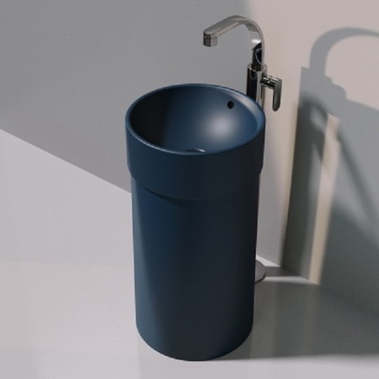 Напольная керамическая раковина Flaminia Twin Column, antracite (5050/COLC+5050/42C) Напольные Круглые