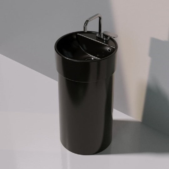 Напольная керамическая раковина Flaminia Twin Column, black (5050/COLC+5050/42A) Напольные Круглые