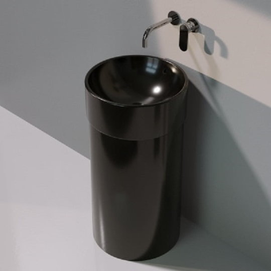 Напольная керамическая раковина Flaminia Twin Column, black (5050/COLP+5050/42C) Напольные Круглые