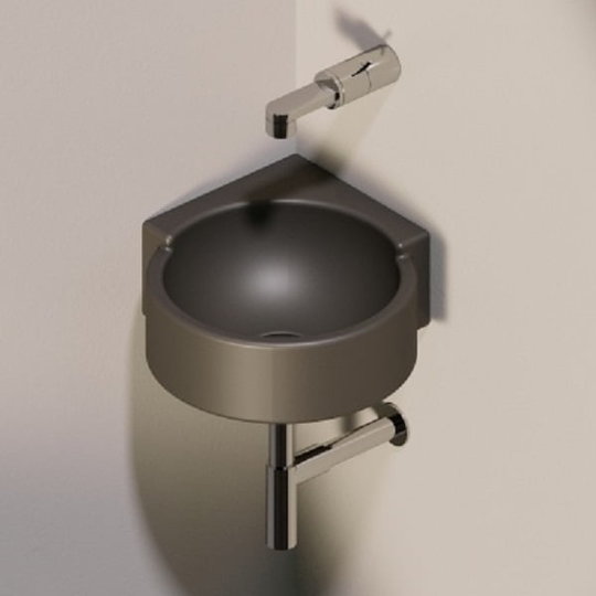 Керамическая раковина 27 см Flaminia Mini Twin 30, graphite (5060) Подвесные Круглые, Угловые симметричные
