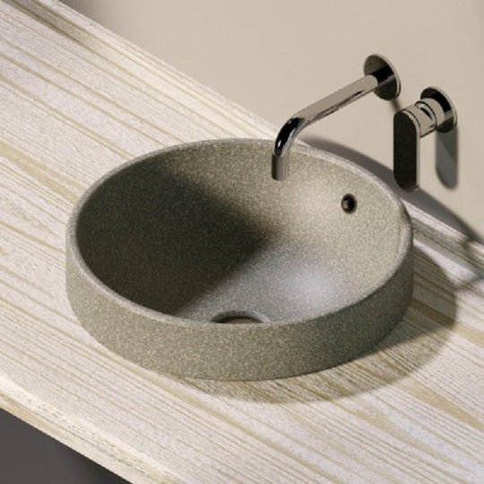 Керамическая раковина 42 см Flaminia Twin Set 42, lava grey (5055/42C) На столешницу, На тумбу Круглые