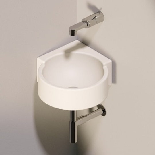 Керамическая раковина 27 см Flaminia Mini Twin 30, milky white (5060) Подвесные Круглые, Угловые симметричные
