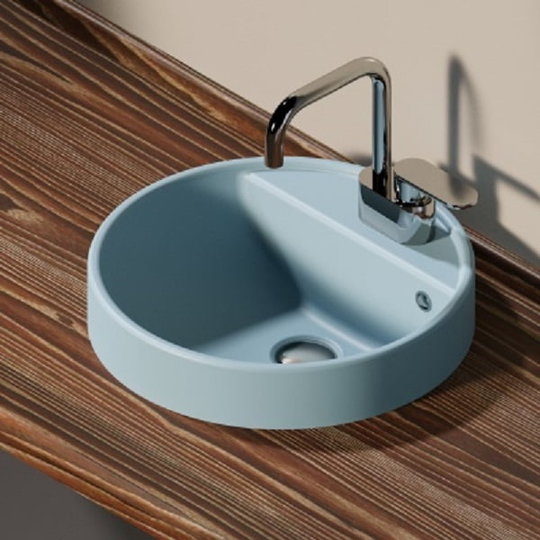 Керамическая раковина 42 см Flaminia Twin Set 42, nuvola (5055/42) На столешницу, На тумбу Круглые