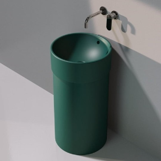 Напольная керамическая раковина Flaminia Twin Column, petrolio (5050/COLP+5050/42C) Напольные Круглые
