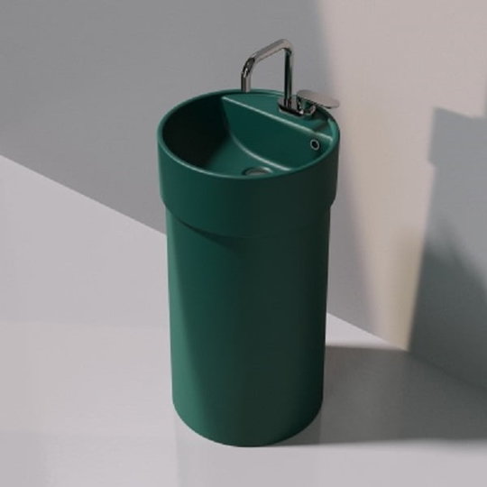 Напольная керамическая раковина Flaminia Twin Column, petrolio (5050/COLC+5050/42A) Напольные Круглые