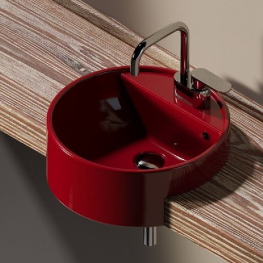 Керамічна раковина 42 см Flaminia Twin Set 42, rosso rubens (5054/42) На стільницю, Напіввбудовувані 