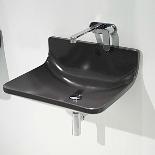 Керамическая раковина 54 см Flaminia Plate 54, black (PT54L) Подвесные Прямоугольные
