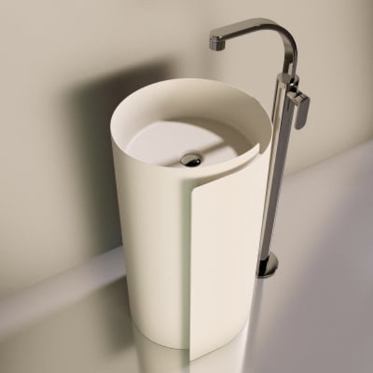 Напольная керамическая раковина 44 см Flaminia Roll Monoroll, milky white (MR44C) Напольные Круглые