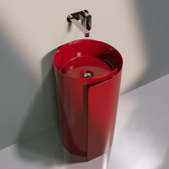 Напольная керамическая раковина 44 см Flaminia Roll Monoroll, rosso rubens (MR44P) Напольные Круглые