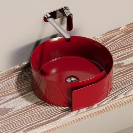 Керамічна раковина 44 см Flaminia Roll 44, rosso rubens (RL44L) На стільницю, На тумбу 