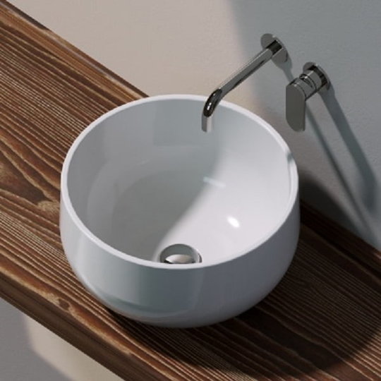 Керамическая раковина 42 см Flaminia Saltodacqua, white (SD42L) На столешницу, На тумбу Круглые