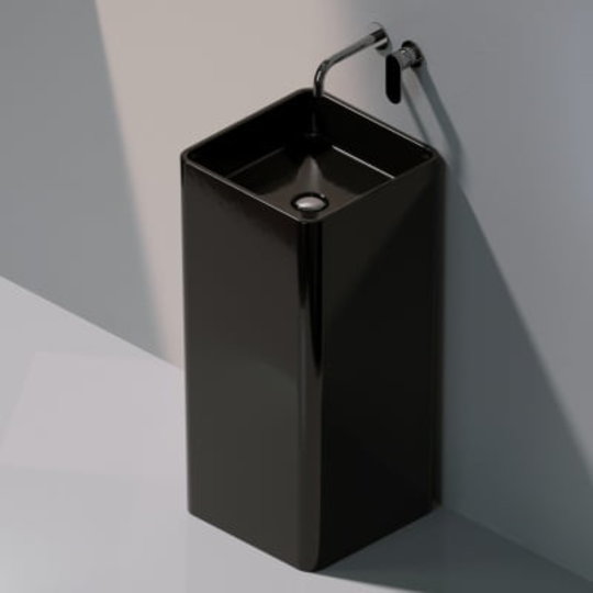 Напольная керамическая раковина Flaminia Monowash 40, black (MW40P) Напольные Квадратные