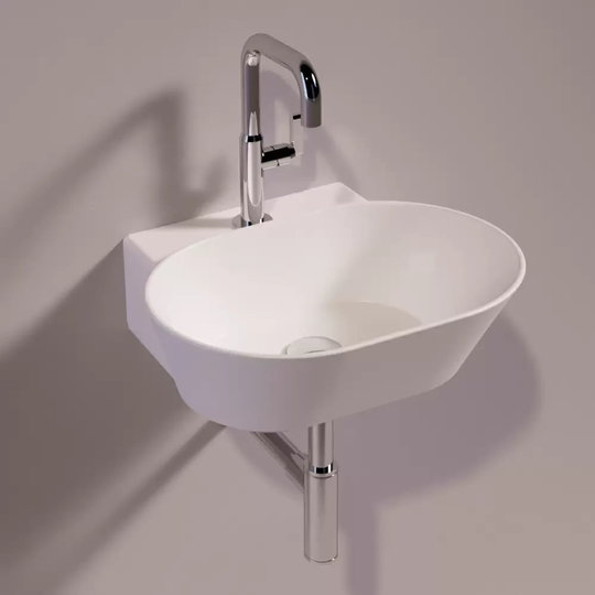 Керамическая раковина 48 см Simas WAVE, matte white (WA 06) На столешницу, На тумбу, Подвесные Овальные