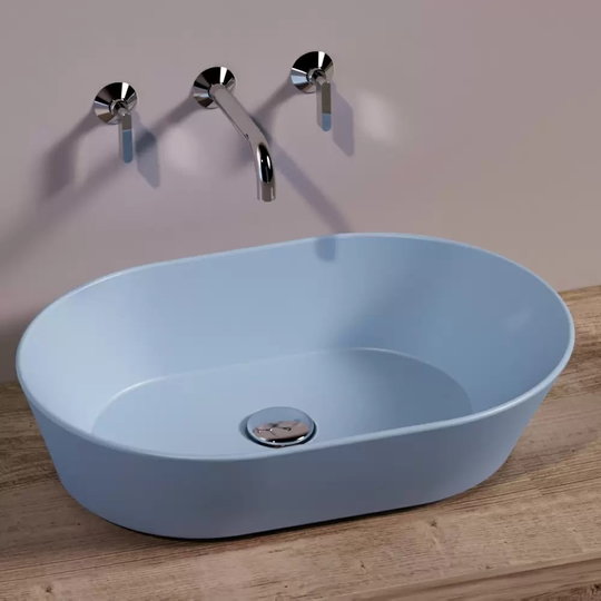 Керамическая раковина 60 см Simas WAVE, matte pervinca (WA 02) На столешницу, На тумбу Овальные