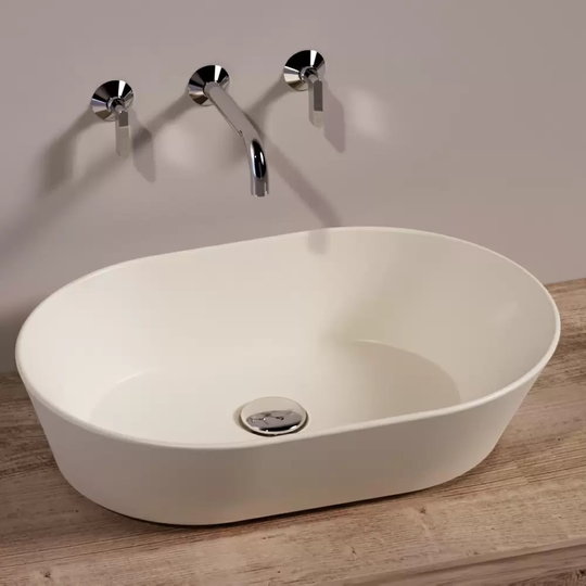 Керамічна раковина 60 см Simas WAVE, matte sabbia (WA 02) На стільницю, На тумбу 