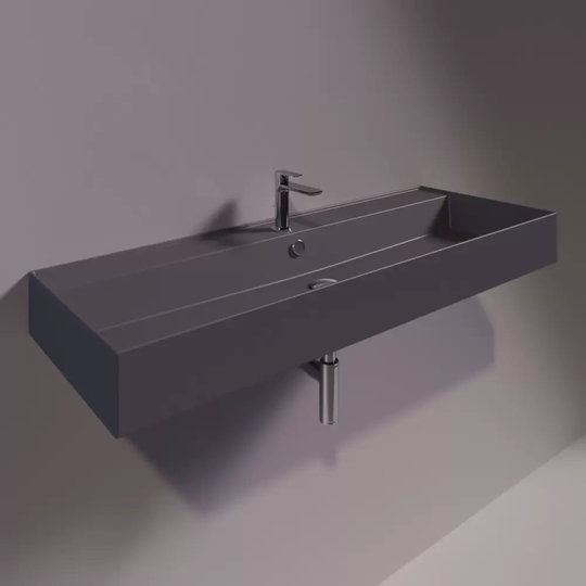 Керамічна раковина 121 см Simas Agile, matte antracite (AG 121) На стільницю, На тумбу, Підвісні 