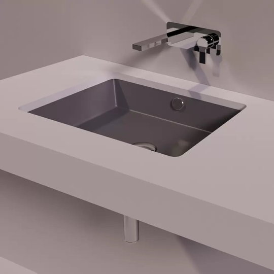 Керамическая раковина 48 cм Simas Agile, matte antracite (S 59) Встраиваемые снизу Прямоугольные