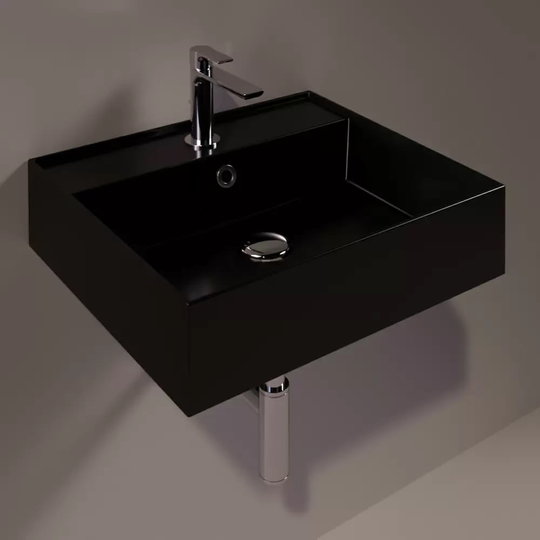 Керамическая раковина 51 см Simas Agile, glossy black (AG 51) На столешницу, На тумбу, Подвесные Прямоугольные