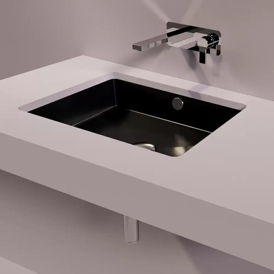 Керамічна раковина 48 см Simas Agile, glossy black (S 59) Вбудовувані знизу 