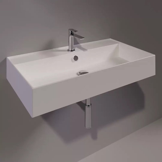 Керамическая раковина 81 cм Simas Agile, matte white (AG 81) На столешницу, На тумбу, Подвесные Прямоугольные