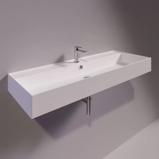 Керамическая раковина 121 cм Simas Agile, matte white (AG 121) На столешницу, На тумбу, Подвесные Прямоугольные