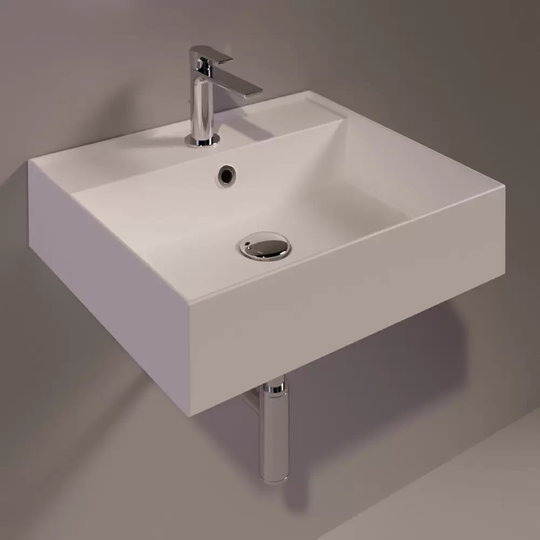 Керамическая раковина 51 см Simas Agile, matte white (AG 51) На столешницу, На тумбу, Подвесные Прямоугольные